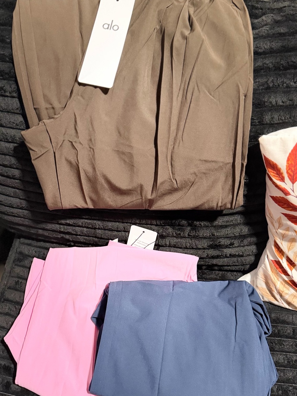 ALO Yoga Trio Leggings — Taupe, Pink & Blue